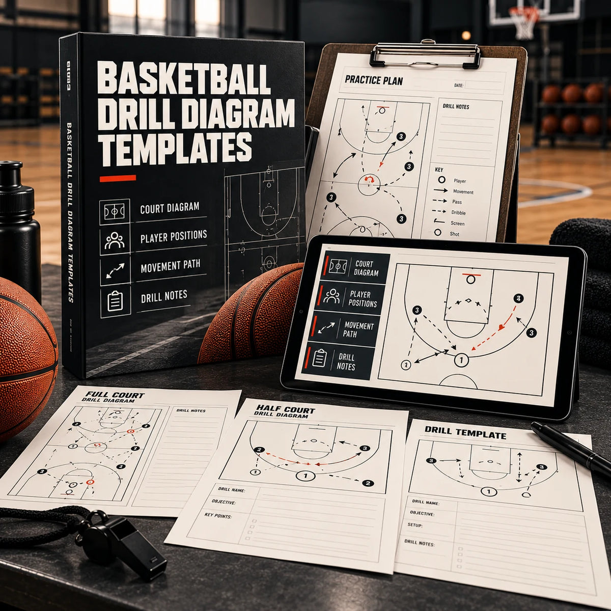 Basketball Drill Diagram Templates